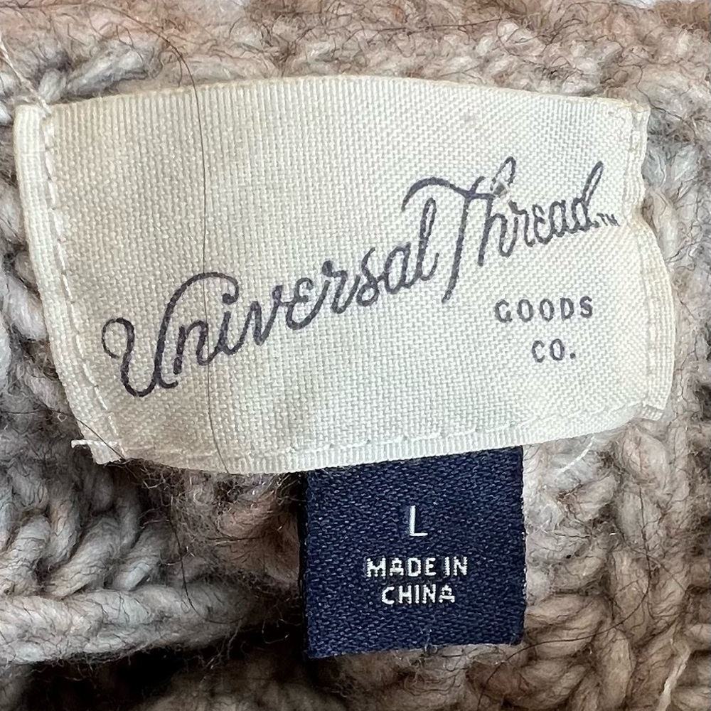 Universal Thread Taupe Cable Knit Turtleneck Sweater - Picture 2 of 5